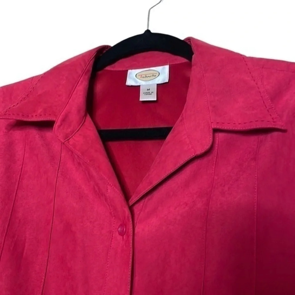 Talbots Red Button Down Blouse Size Medium (M) - image 3